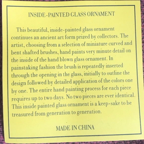 3/$15 Hand Painted Inside Glass Ornament - Picture 9 of 10